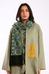 Shawl in printed faux cashmere cotton blend with tassels